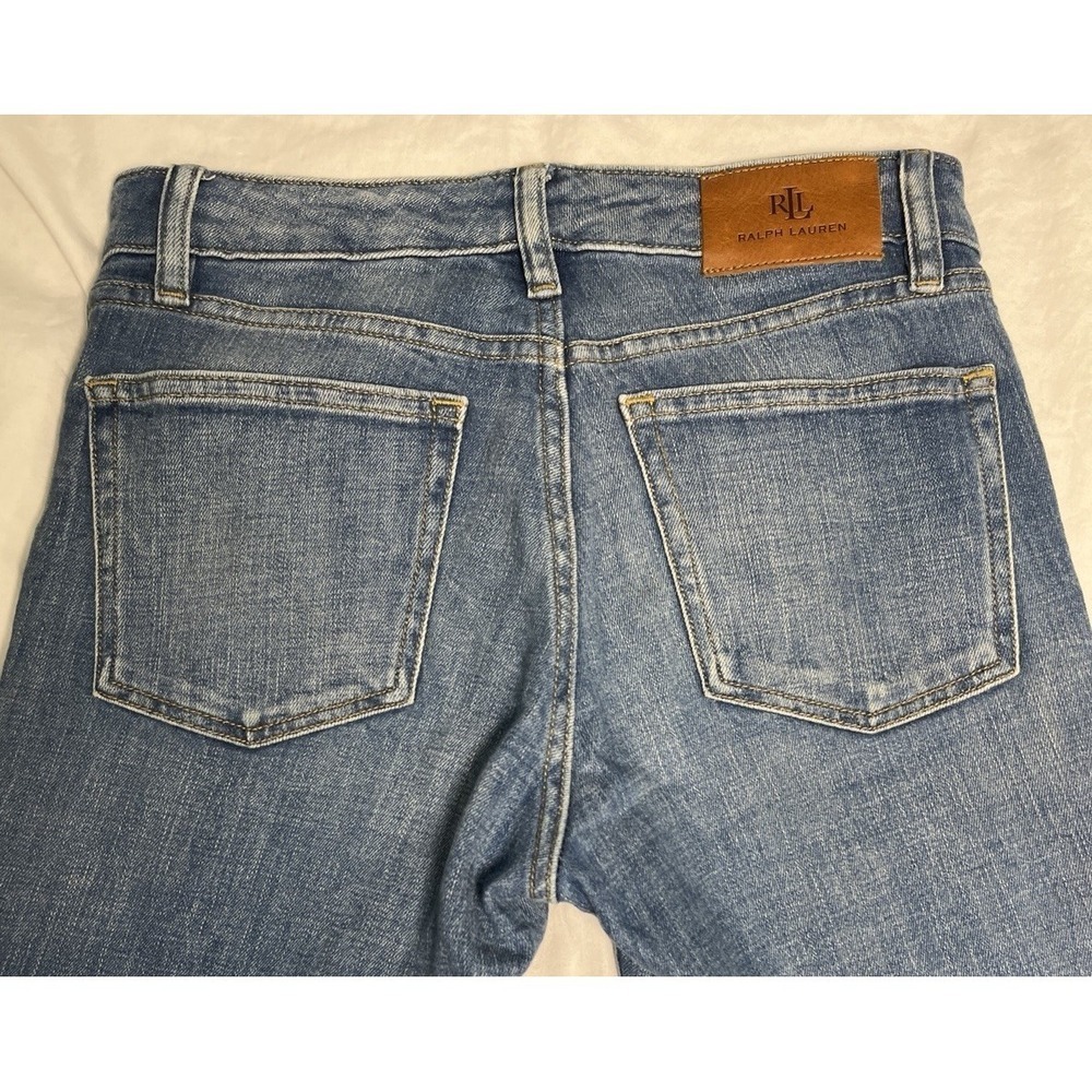 Ralph Lauren Super Skinny Blue Jeans Women 0 (Fits 6/8) Stretch Low Rise 28x29 - Picture 6 of 11